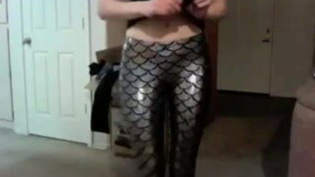 Girl showing us her black milk leggings 2