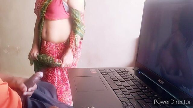 Masturbating in front of Indian maid