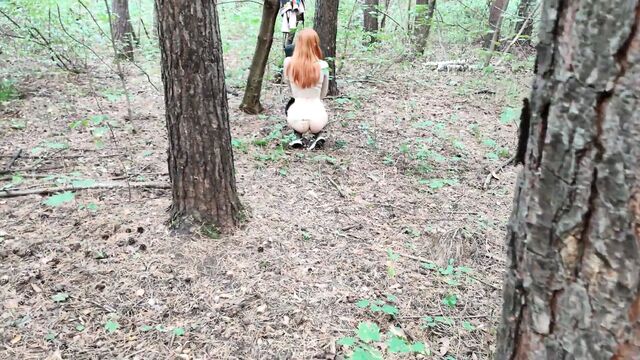Beautiful chick caught in the woods