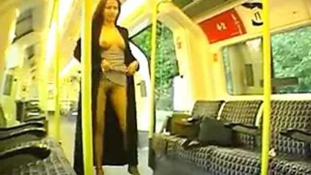 Public flashing on the train