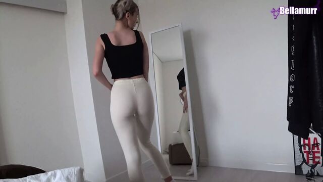 My stepsister caught me with a standing dick and fucked me - Bellamurr