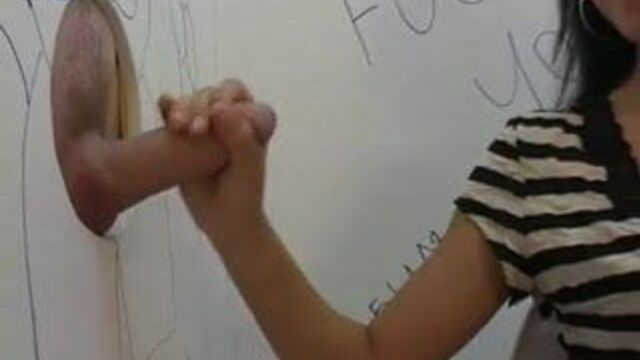 Brunette at Gloryhole