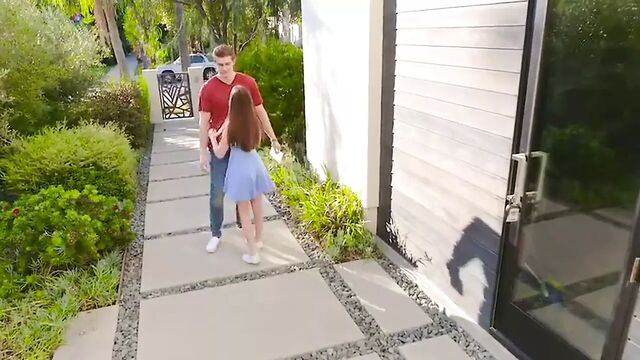 Tiny cute rides a huge long cock