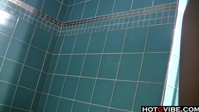 Petite brunette solo scene in the shower