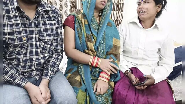 Desi XXX Indian couple threesome sex in front of lady doctor and cumshot on doctor's face