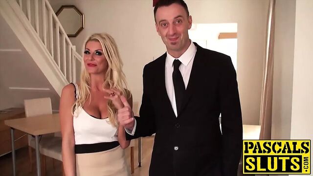 Voluptuous sub chick gets her ass spanked while she fucks