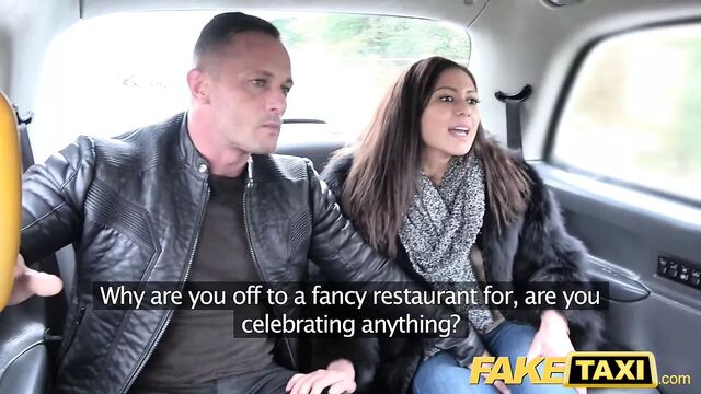 Fake Taxi Horny French wife sharing taxi backseat threesome