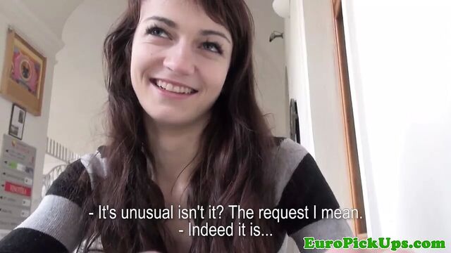 Skinny pulled teen shows her tiny tits