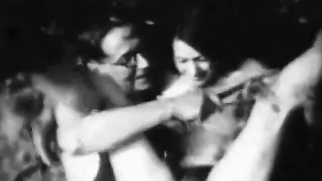 Hairy Pussy Spanked on Beach in Front of Others (Vintage)