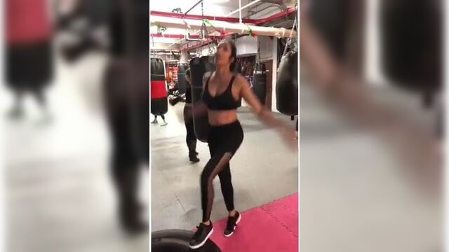 Padma Lakshmi sexy working out