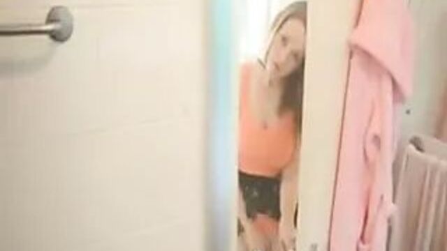 Step sister watches me in the shower