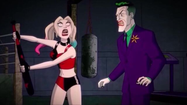 Harley Quinn JOKERB ALLBUSTING - bat swing in the balls, DC
