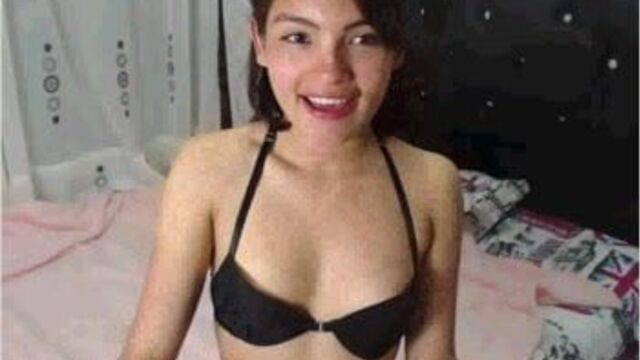 Girl in black open front closure bra